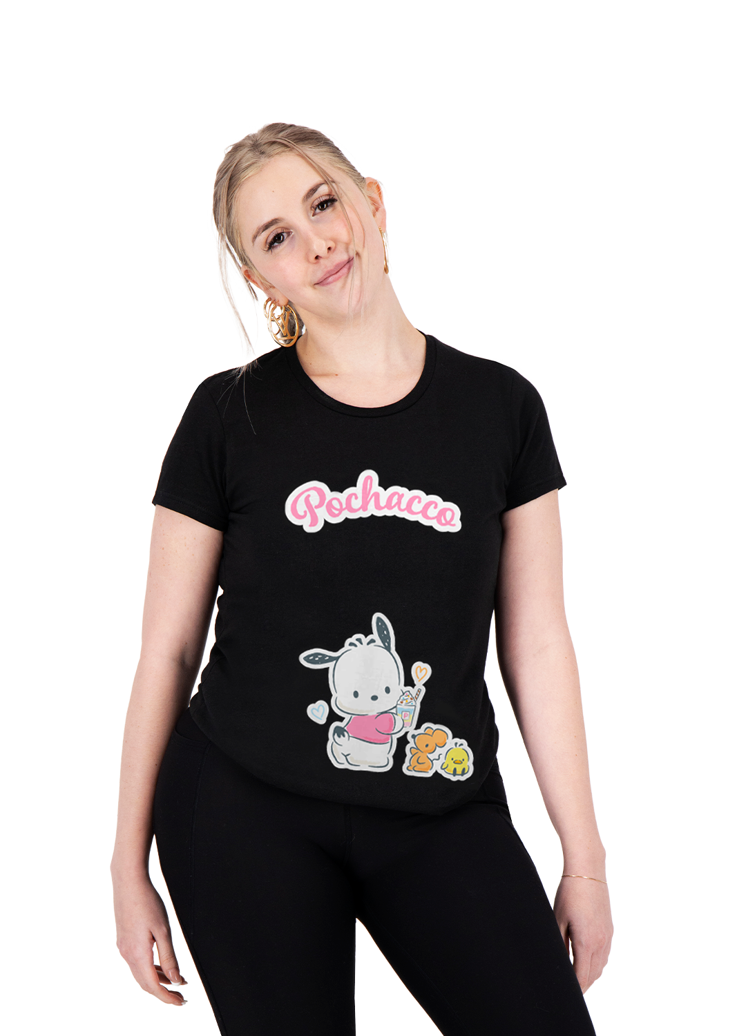 Playera Pochacco Hombre Mujer Negro Milkshake - Fan Army