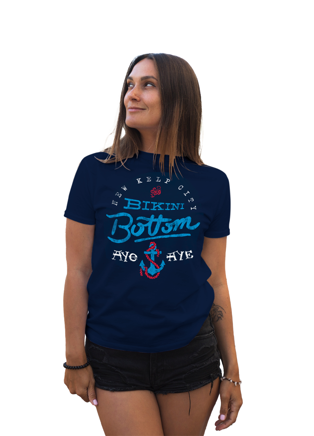 Playera Bob Esponja Hombre Mujer Azul Marino Bikini Bottom - Fan Army