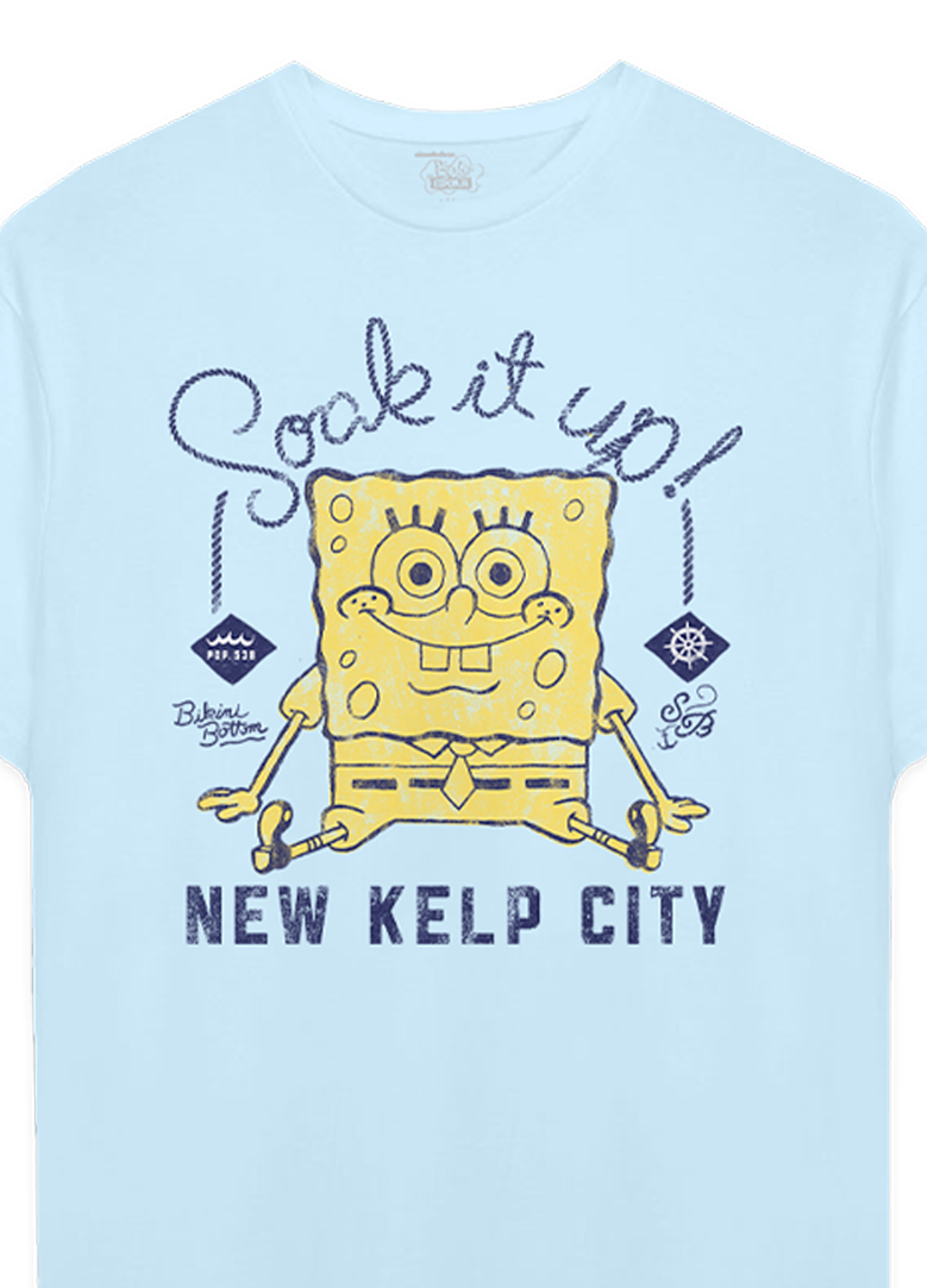 Playera Bob Esponja Hombre Mujer Azul Cielo Soak it up - Fan Army