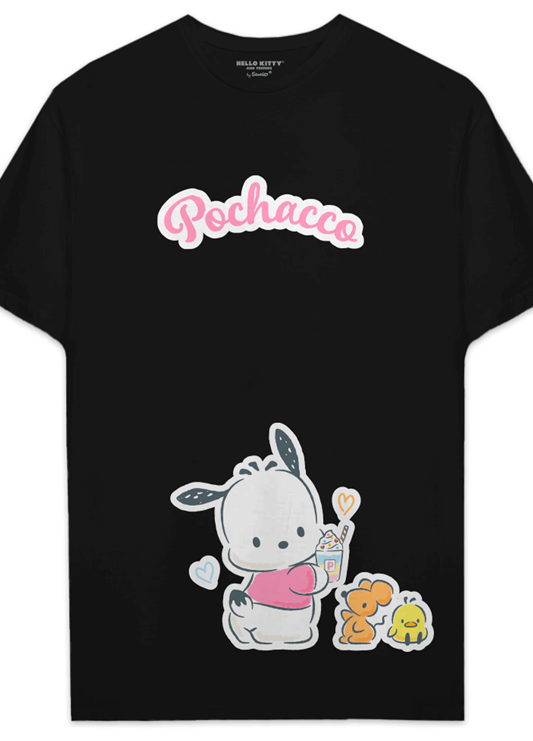 Playera Pochacco Hombre Mujer Negro Milkshake - Fan Army