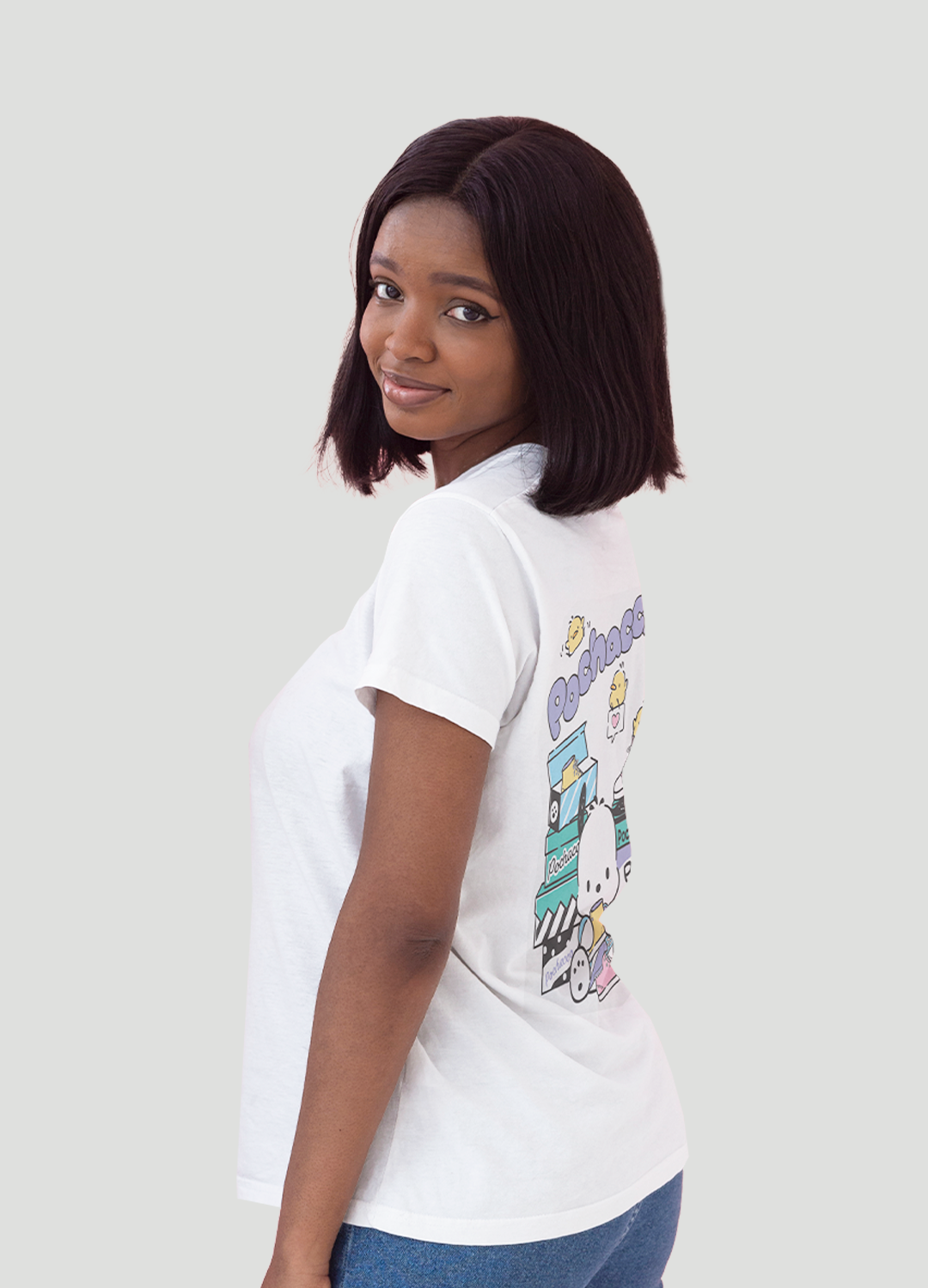 Playera Pochacco Hombre Mujer Blanco Boxes - Fan Army