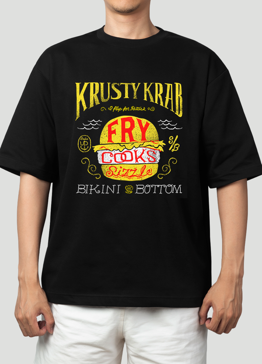Playera Bob Esponja Hombre Mujer Negro Krusty Krab - Fan Army