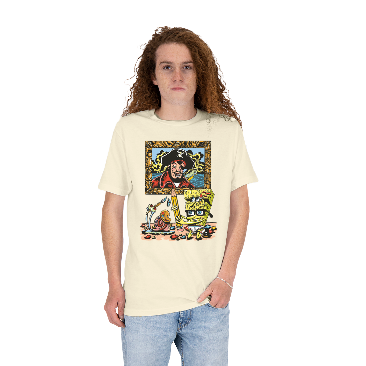 Playera Bob Esponja Hombre Mujer Azul Cielo Krustypants Captain Paints - Fan Army