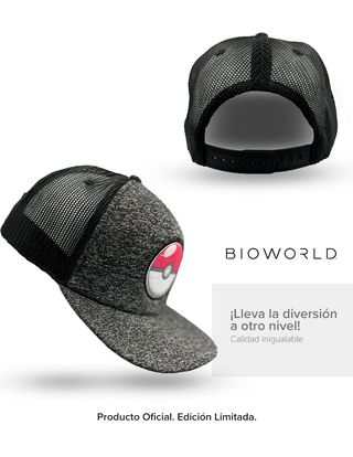 Gorra Pokemon Trucker Plana Bioworld Pokebola Logo Original