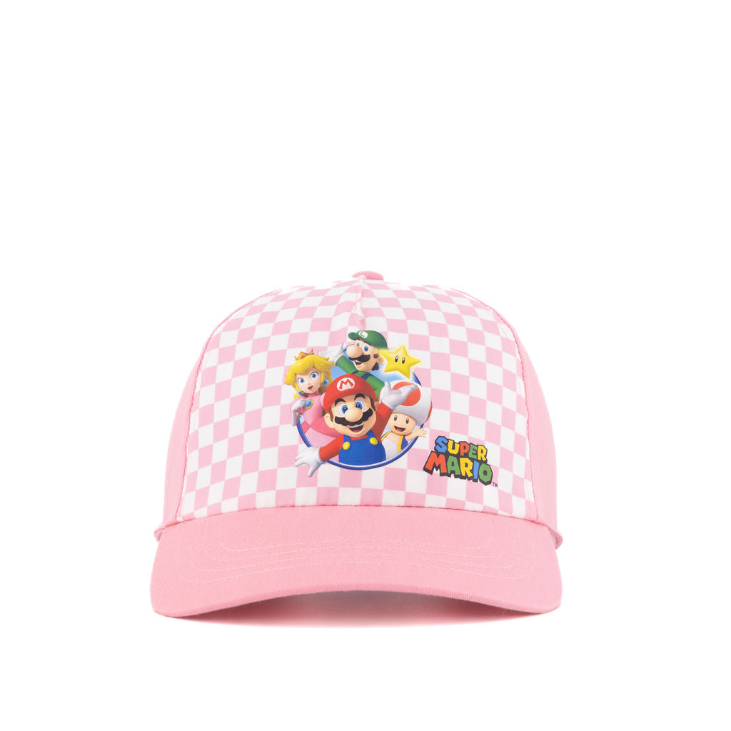 Bioworld Gorra Trucker Super Mario - Ajustable Clásico con Mario, Luigi, Peach, Yoshi, Rosa y Blanca, Unisex Adulto - Fan Army