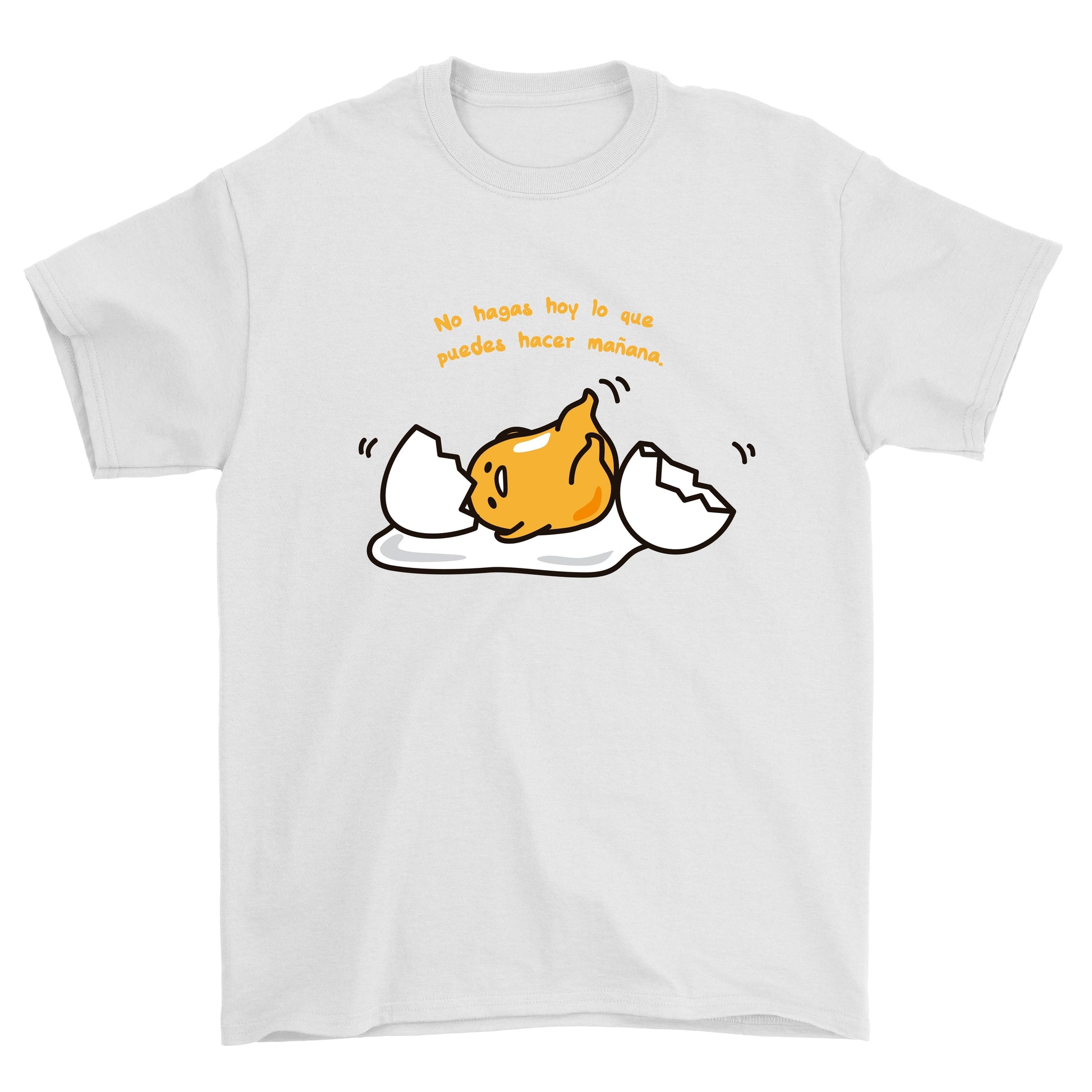 Playera Gudetama Hombre Mujer Blanco Procrastinate - Fan Army