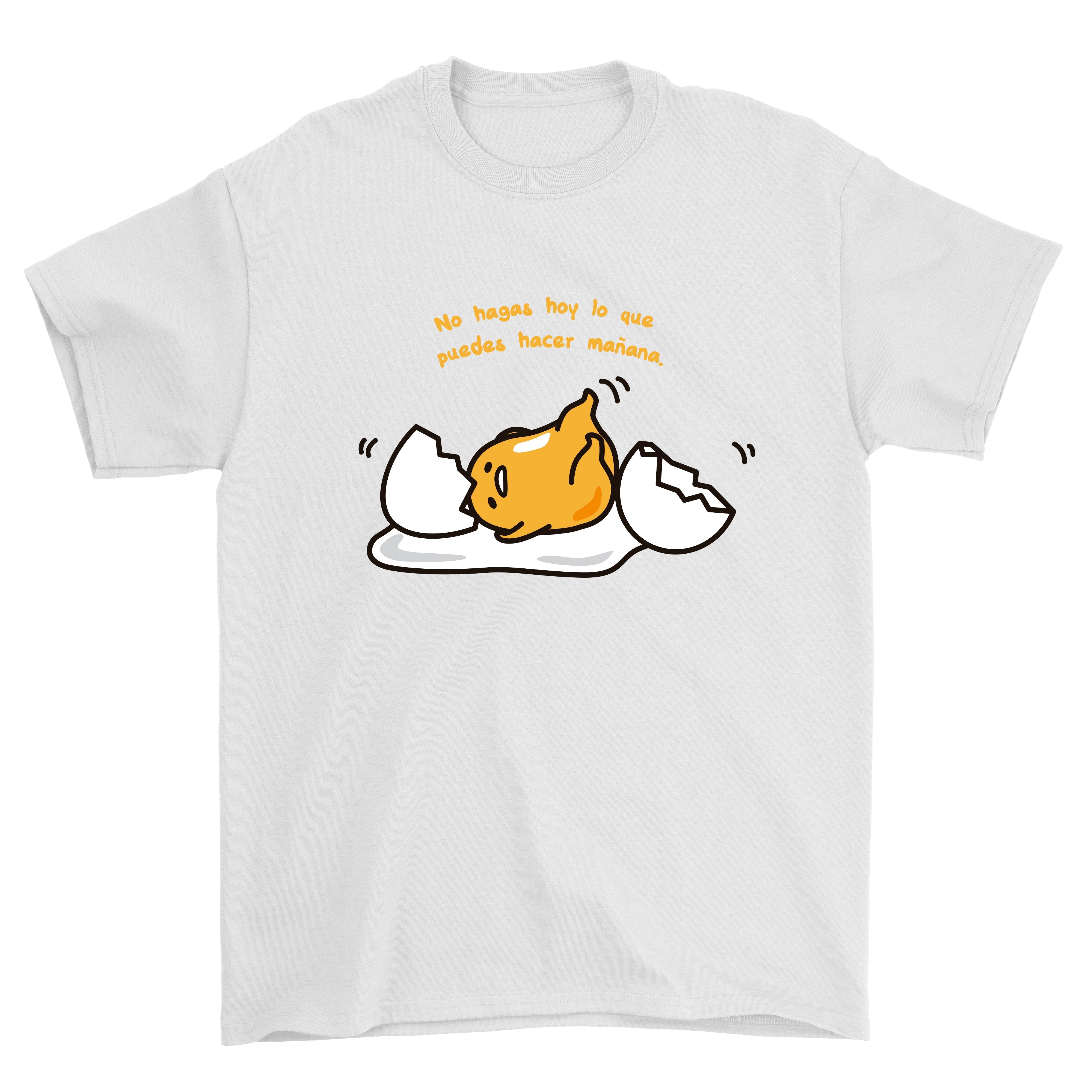 Playera Gudetama Hombre Mujer Blanco Procrastinate - Fan Army