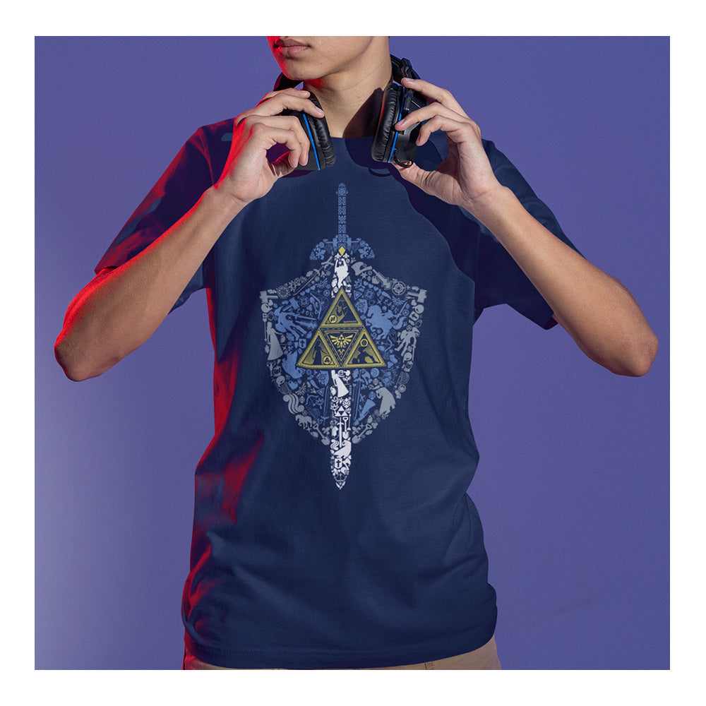 Playera para Hombre Zelda diseño Escudo y Espada - Fan Army