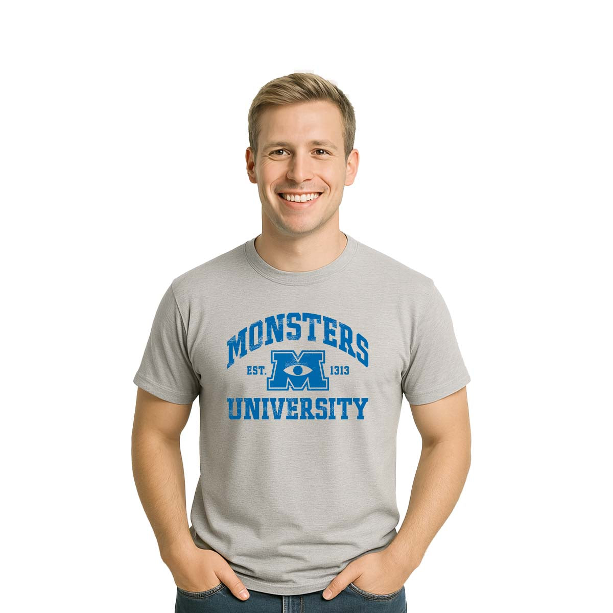 Playera Monsters University Hombre Mujer Gris Disney Pixar Original Est. 1313 - Fan Army