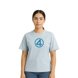 Playera 4 Fantásticos Hombre Mujer Azul Cielo Marvel Original Saved the city