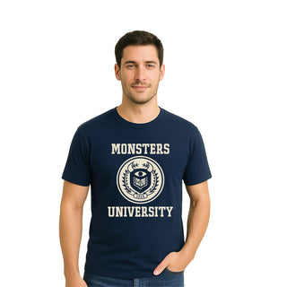 Playera Monsters University Hombre Mujer Azul Marino Disney Pixar Original School of Scaring
