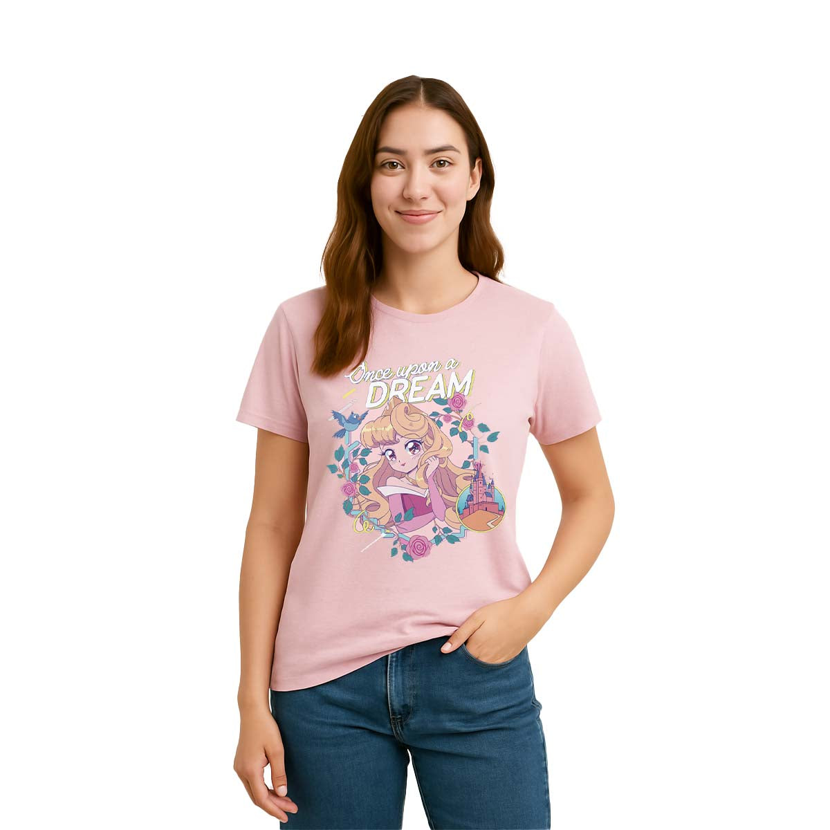 Playera Princesas Hombre Mujer Rosa Disney Original Once Upon a Dream - Fan Army