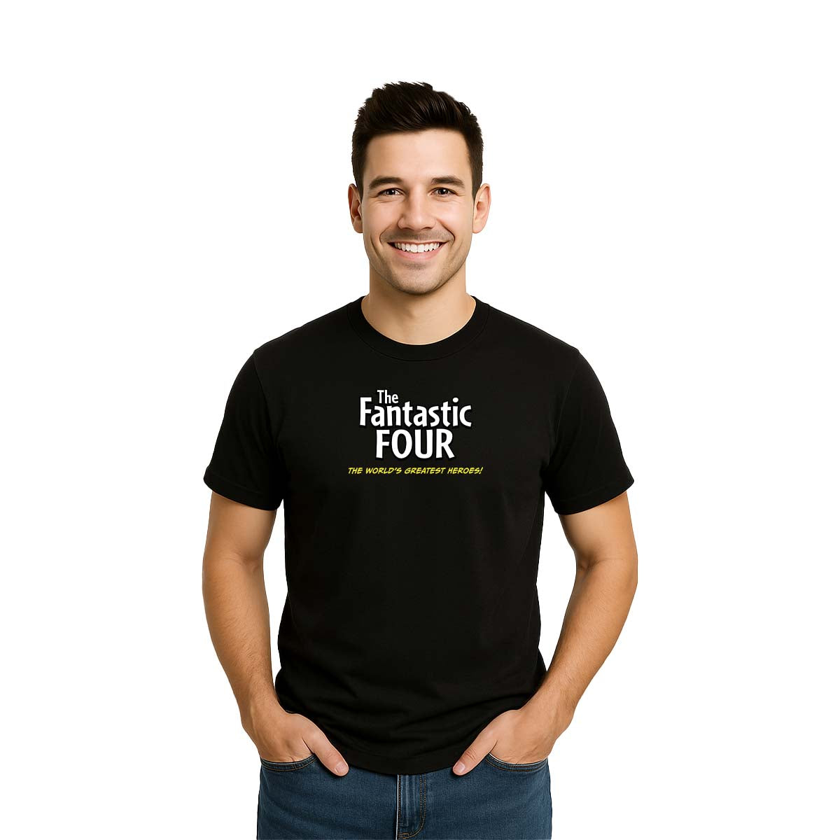 Playera 4 Fantásticos Hombre Mujer Negro Marvel Original Greatest Heroes - Fan Army