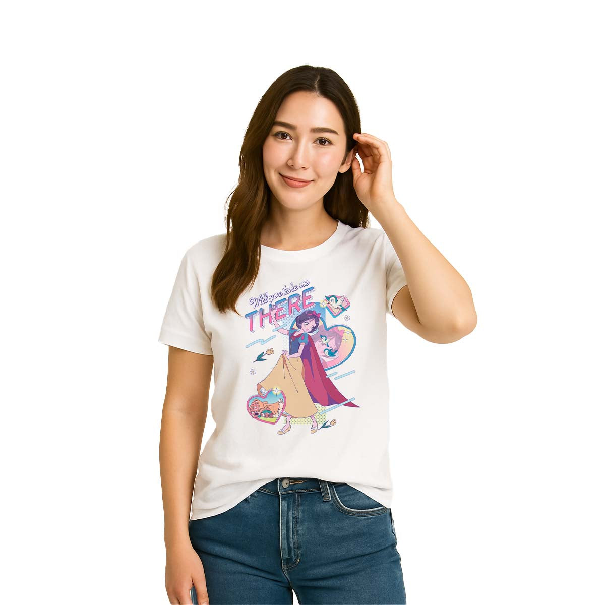Playera Princesas Hombre Mujer Blanco Disney Original Will you Take Me There - Fan Army