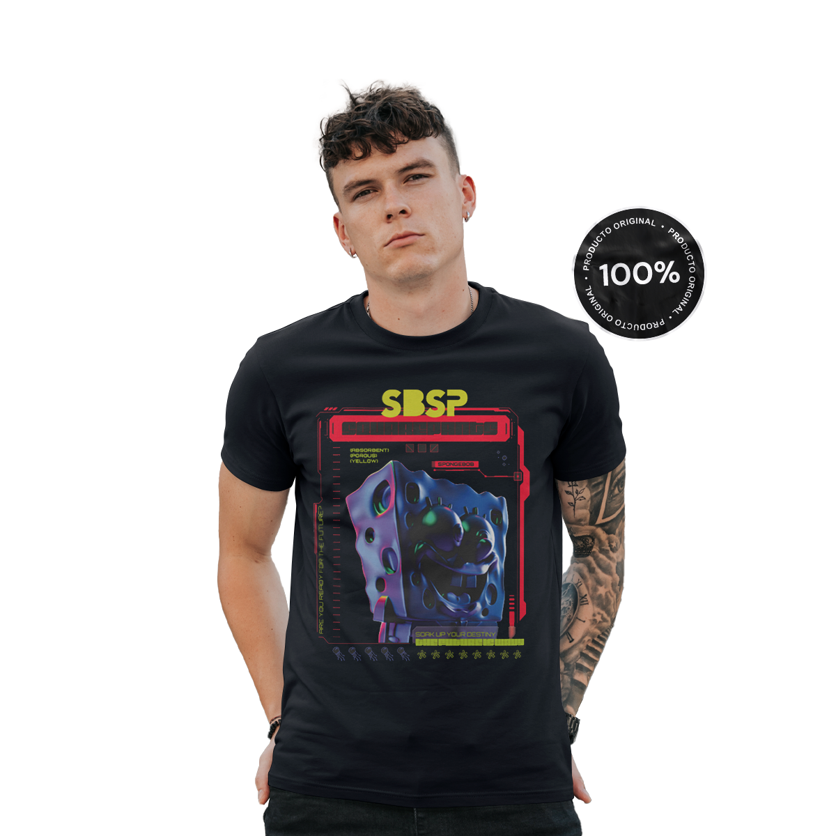 Playera Bob Esponja Hombre Mujer Negro SBSP - Fan Army