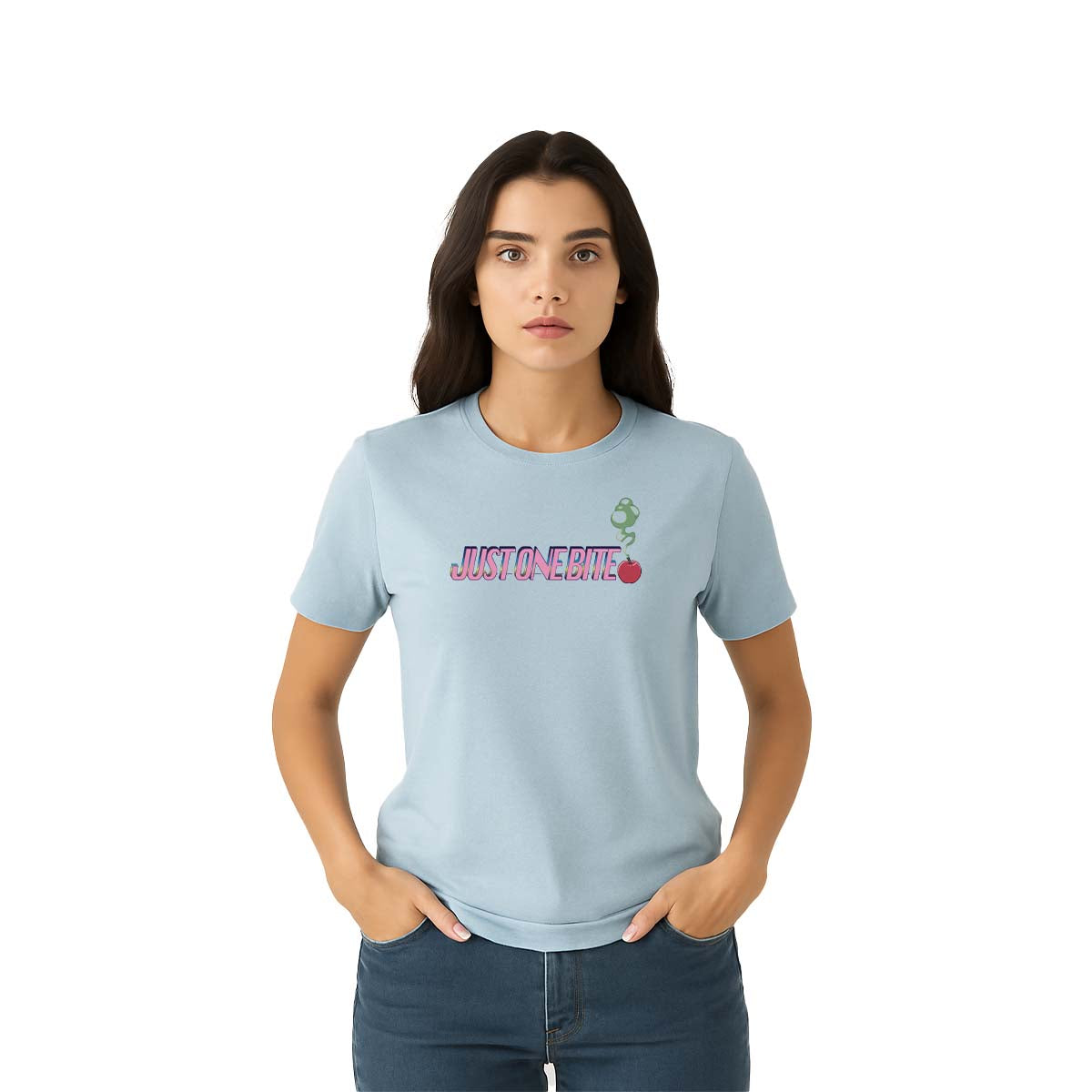 Playera Princesas Hombre Mujer Azul Cielo Disney Original Just One Bite - Fan Army