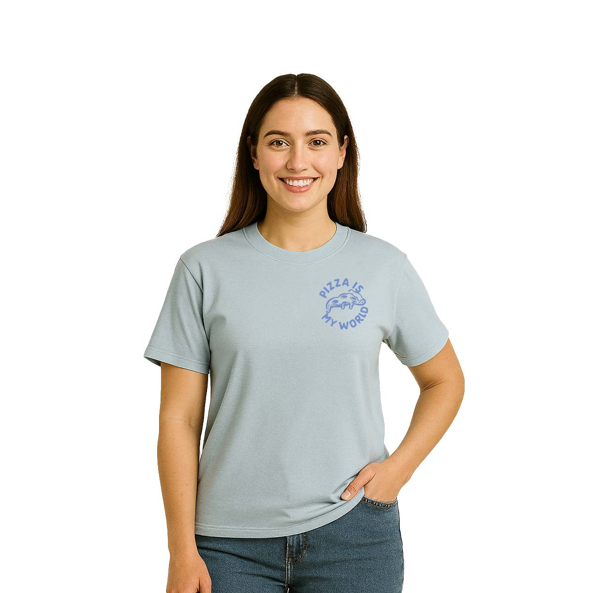 Playera Toy Story Unisex Azul Cielo Disney Original Pizza is my World - Fan Army