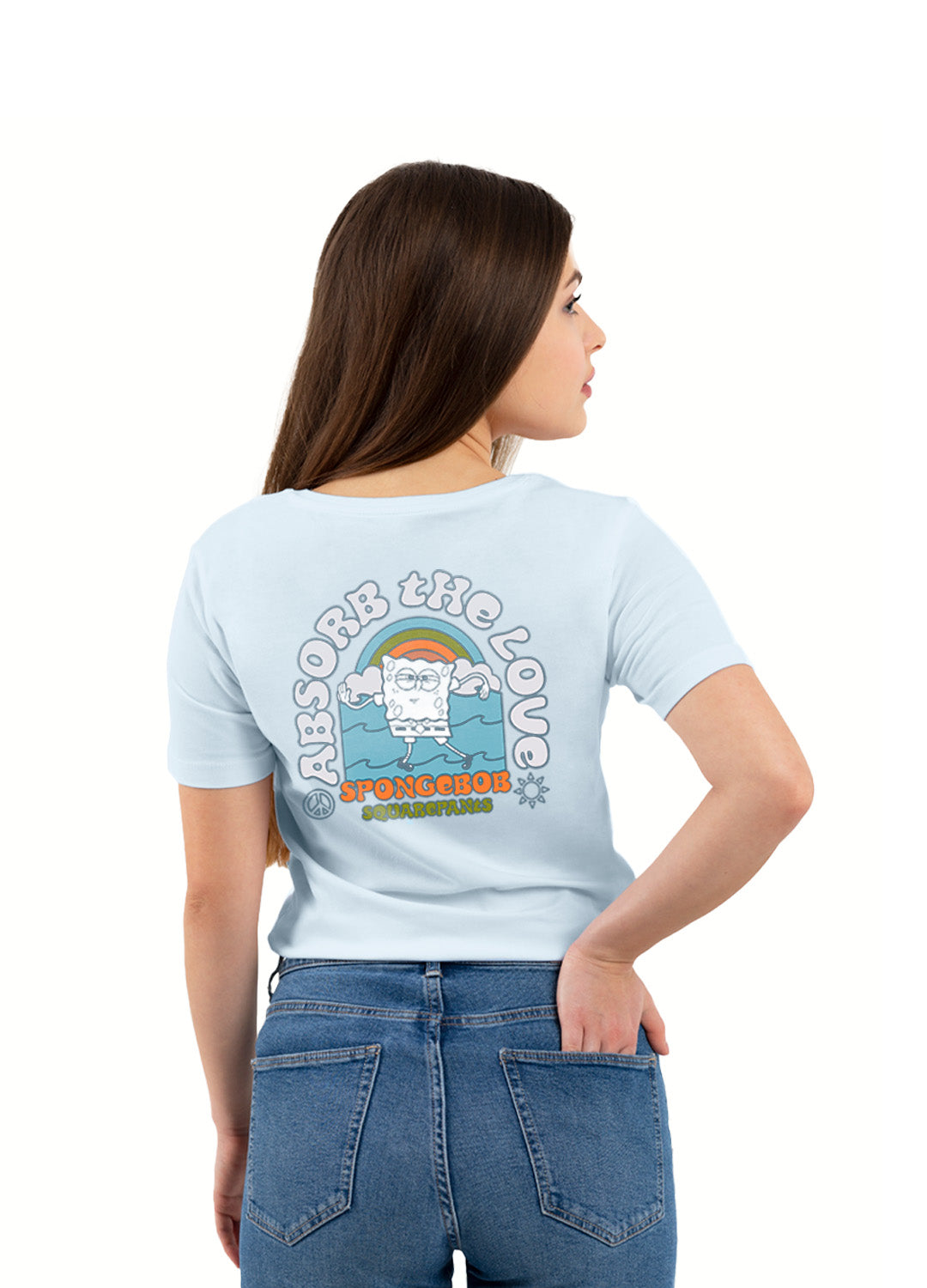 Playera Bob Esponja Hombre Mujer Azul Cielo Be the Change - Fan Army