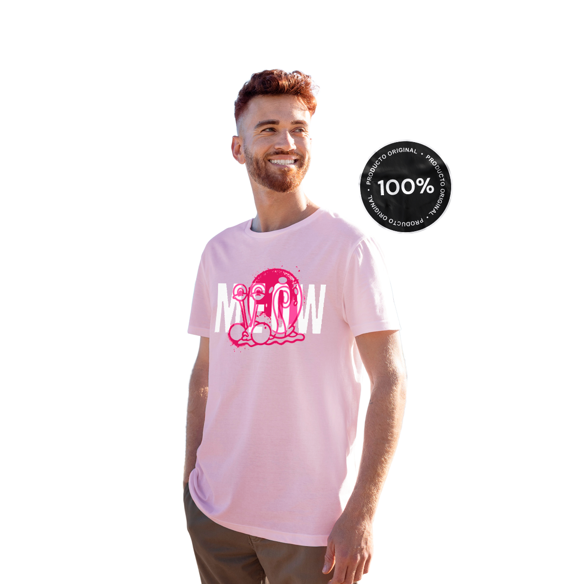 Playera Bob Esponja Hombre Mujer Rosa MEOW - Fan Army