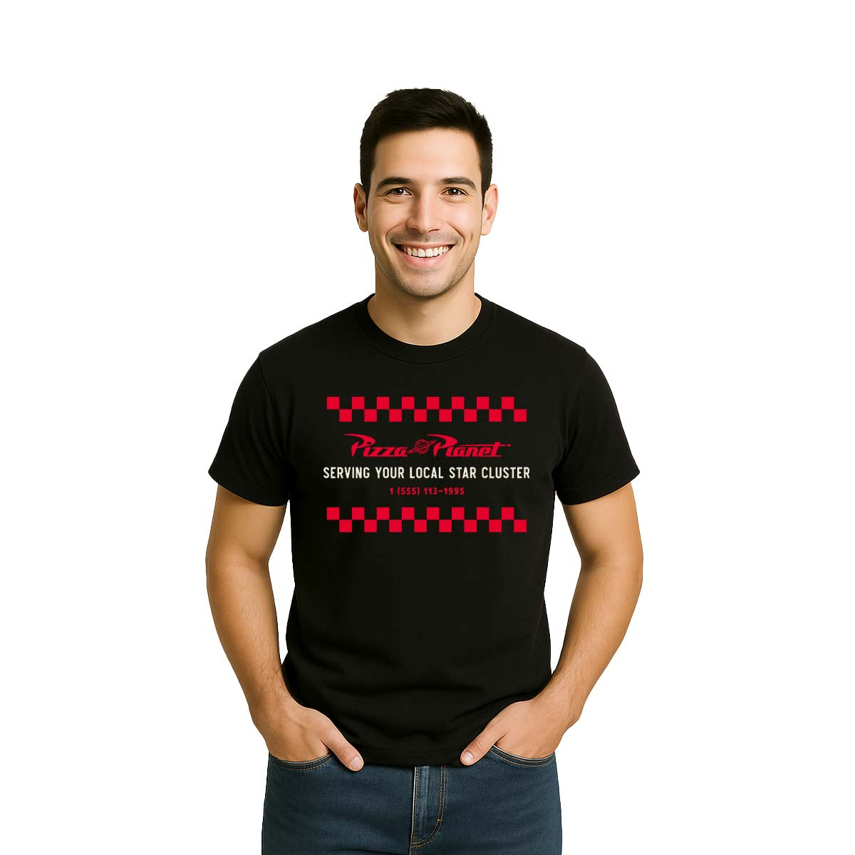 Playera Toy Story Unisex Negro Disney Original Logo Pizza Planeta - Fan Army