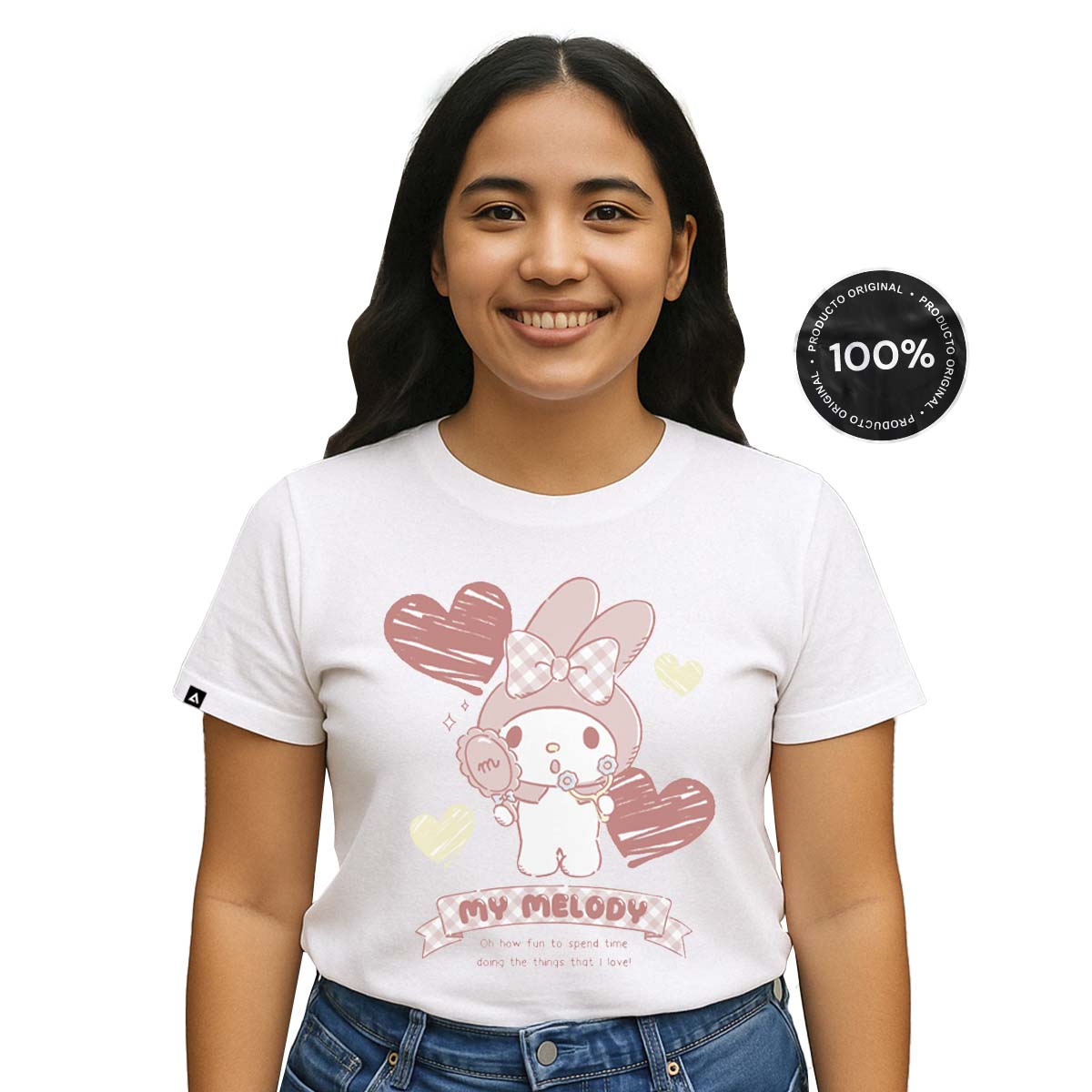 Playera Hombre Mujer Blanco My Melody Spend Time - Fan Army