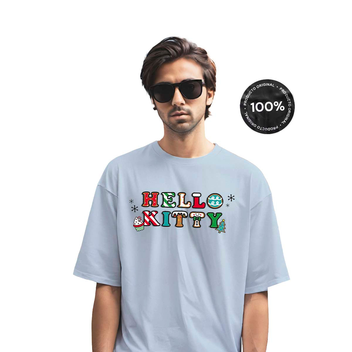 Playera Hello Kitty Hombre Mujer Azul Cielo Gingerbread - Fan Army