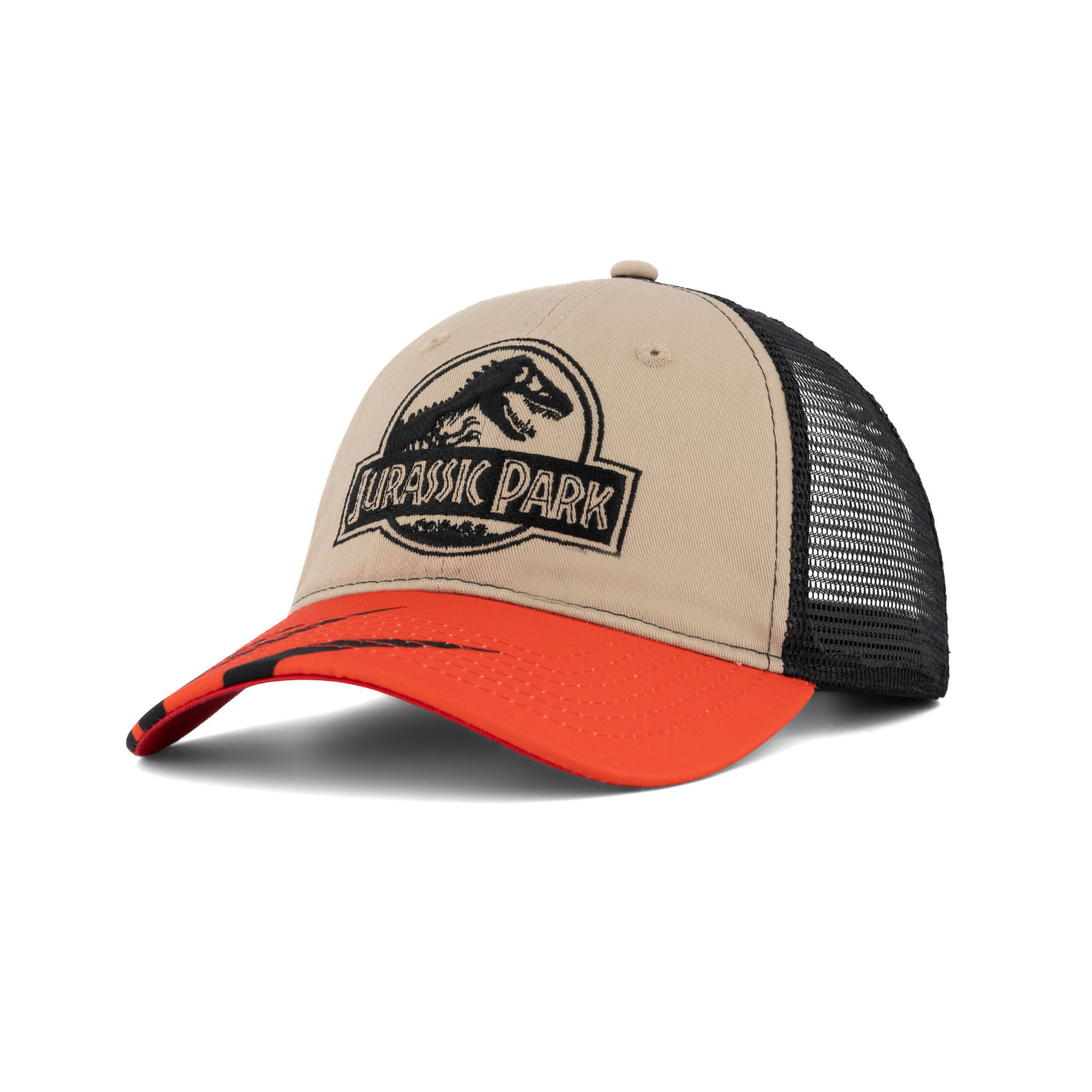 Jurassic Park Gorra Trucker Logo Rex Visera naranja Ajustable - Fan Army