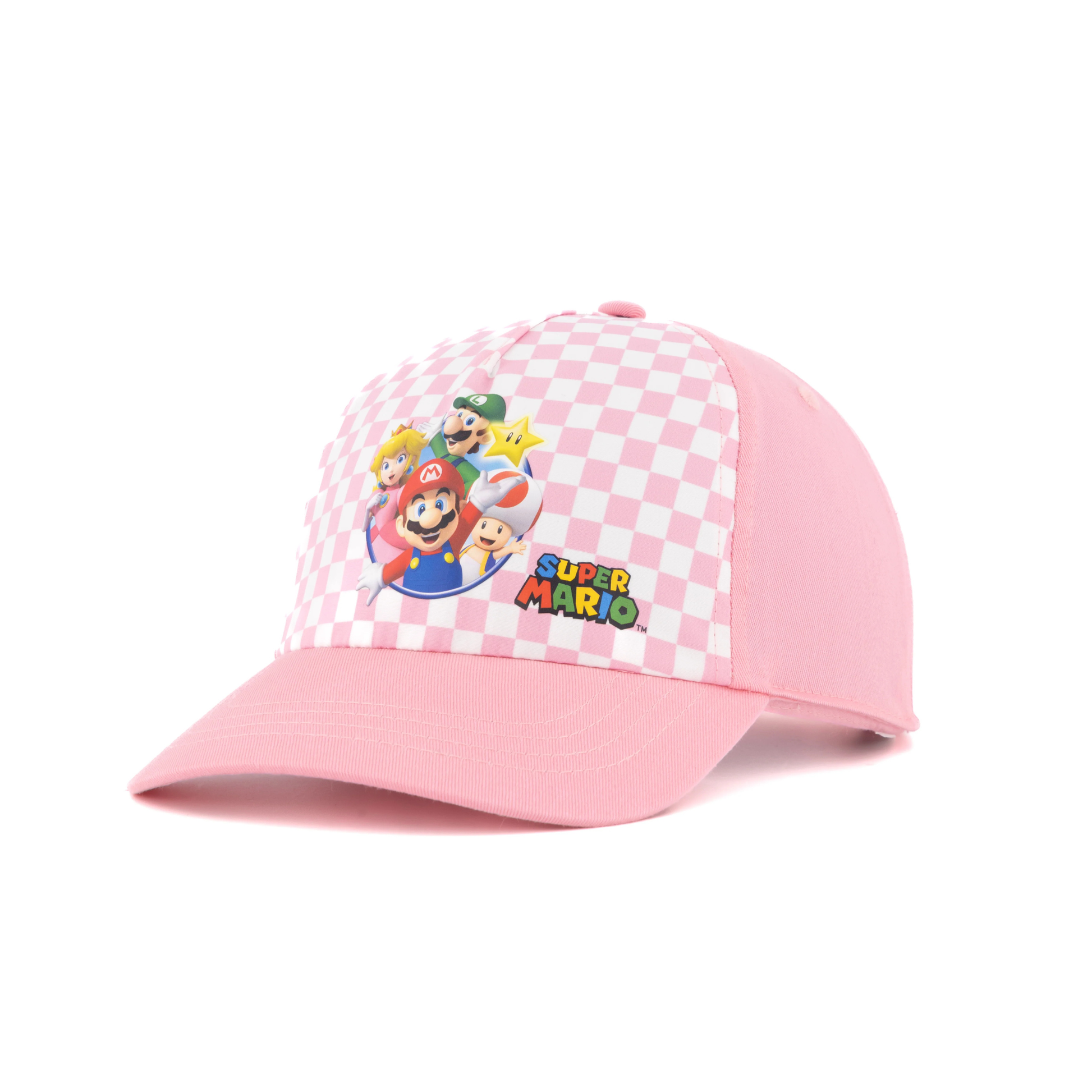 Bioworld Gorra Trucker Super Mario - Ajustable Clásico con Mario, Luigi, Peach, Yoshi, Rosa y Blanca, Unisex Adulto - Fan Army
