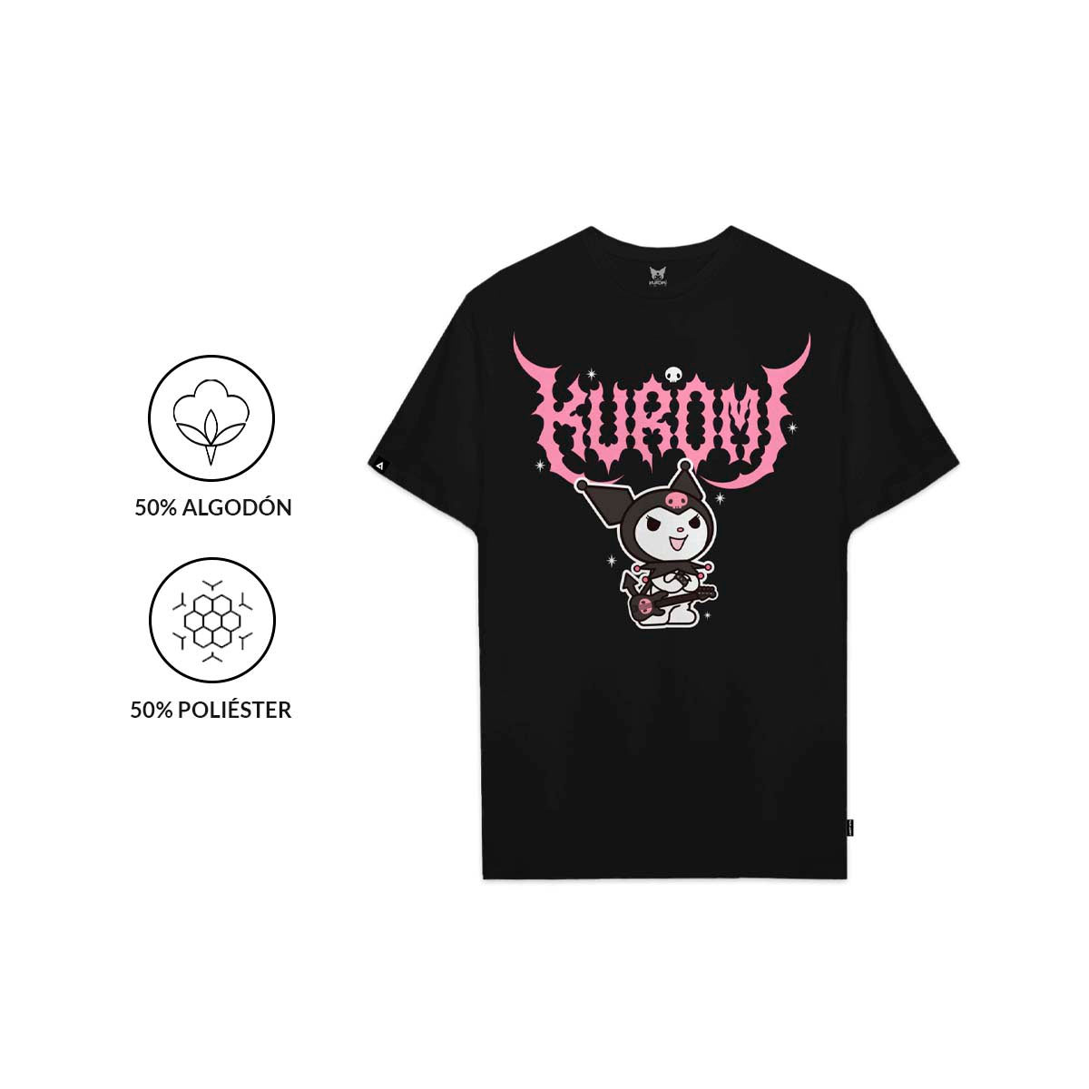Playera Hombre Mujer Negro Kuromi Rock - Fan Army
