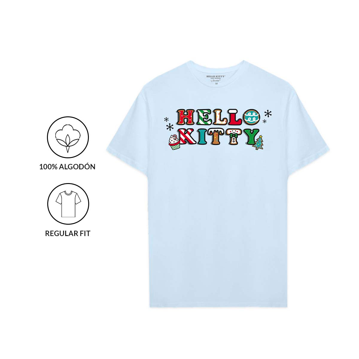 Playera Hello Kitty Hombre Mujer Azul Cielo Gingerbread - Fan Army