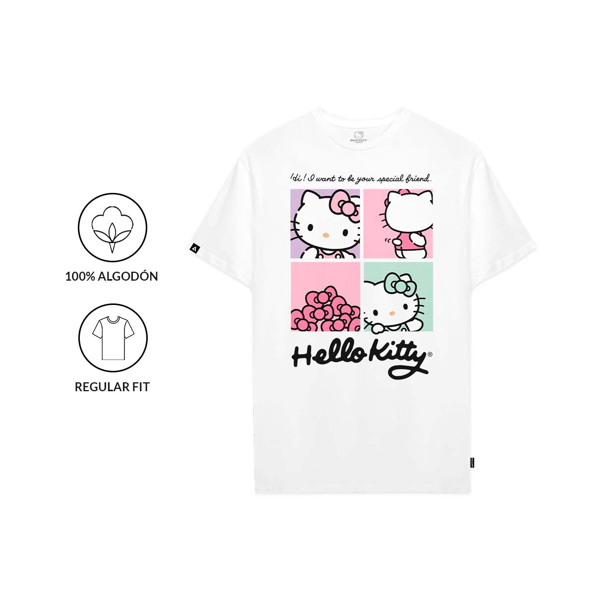 Playera Hombre Mujer Blanco Hello Kitty Special Friend - Fan Army