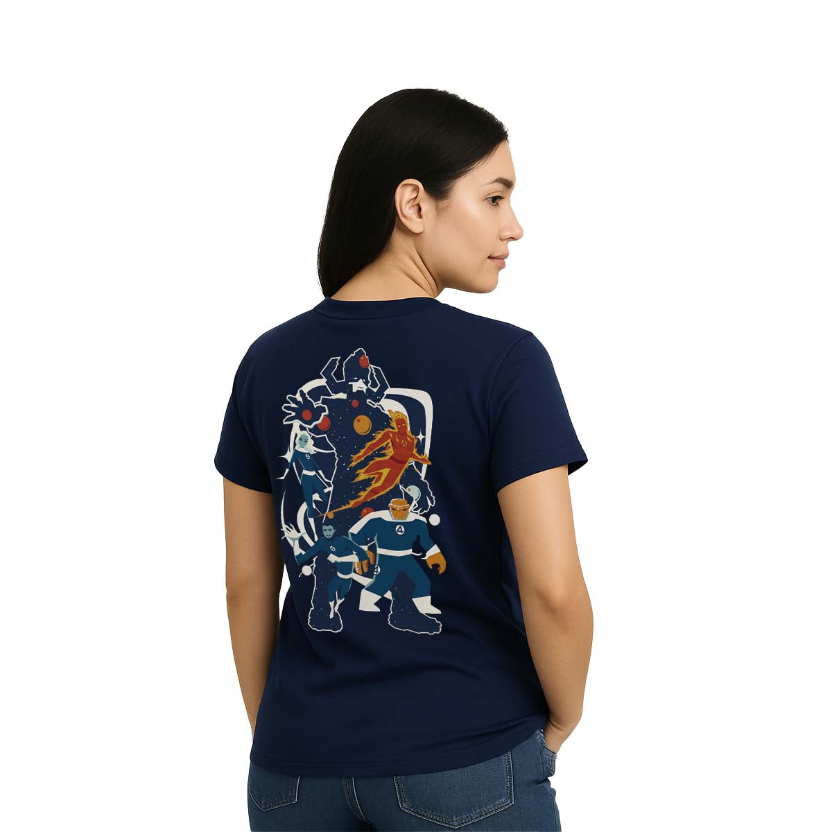 Playera 4 Fantásticos Hombre Mujer Azul Marino Marvel Original La familia fantástica - Fan Army