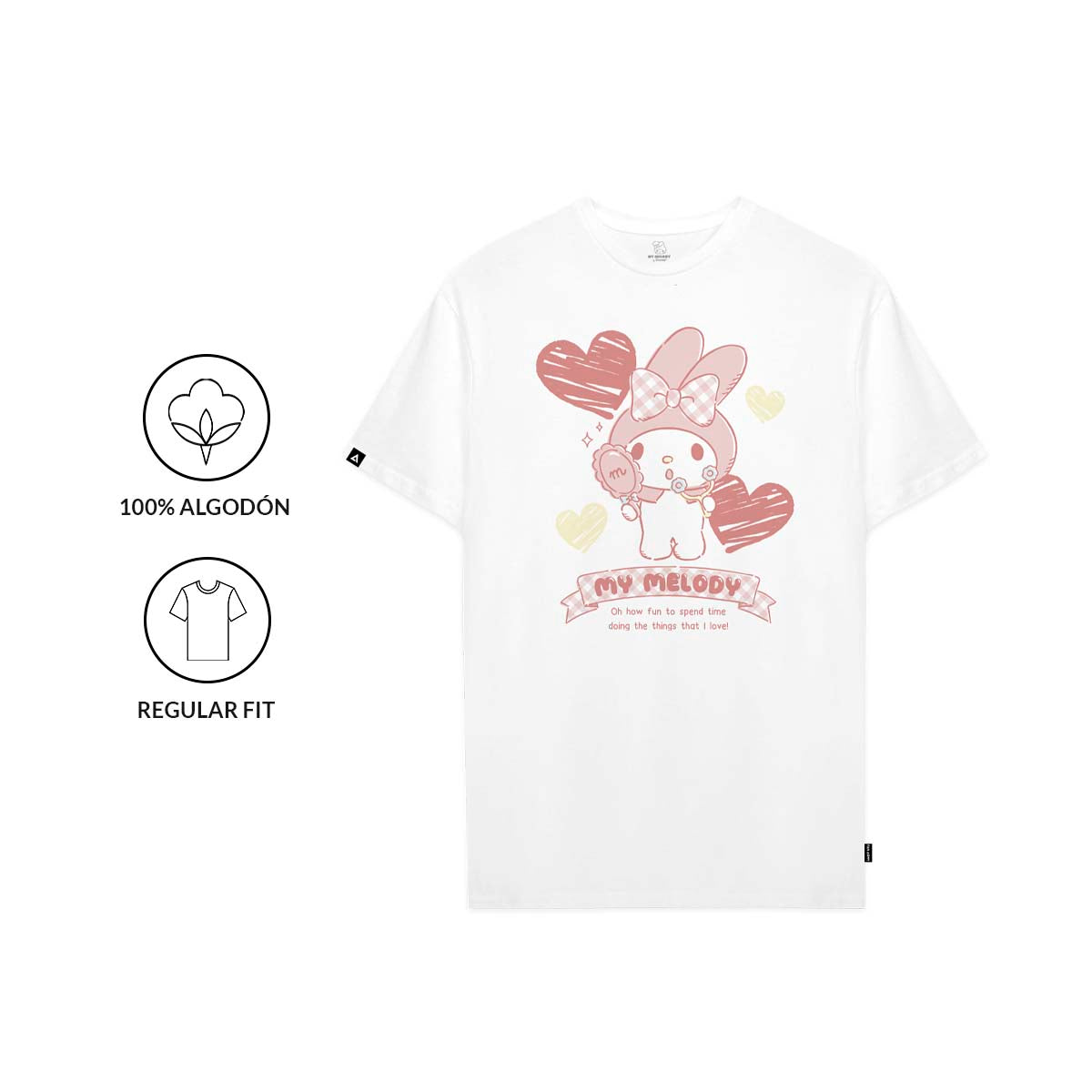 Playera Hombre Mujer Blanco My Melody Spend Time - Fan Army