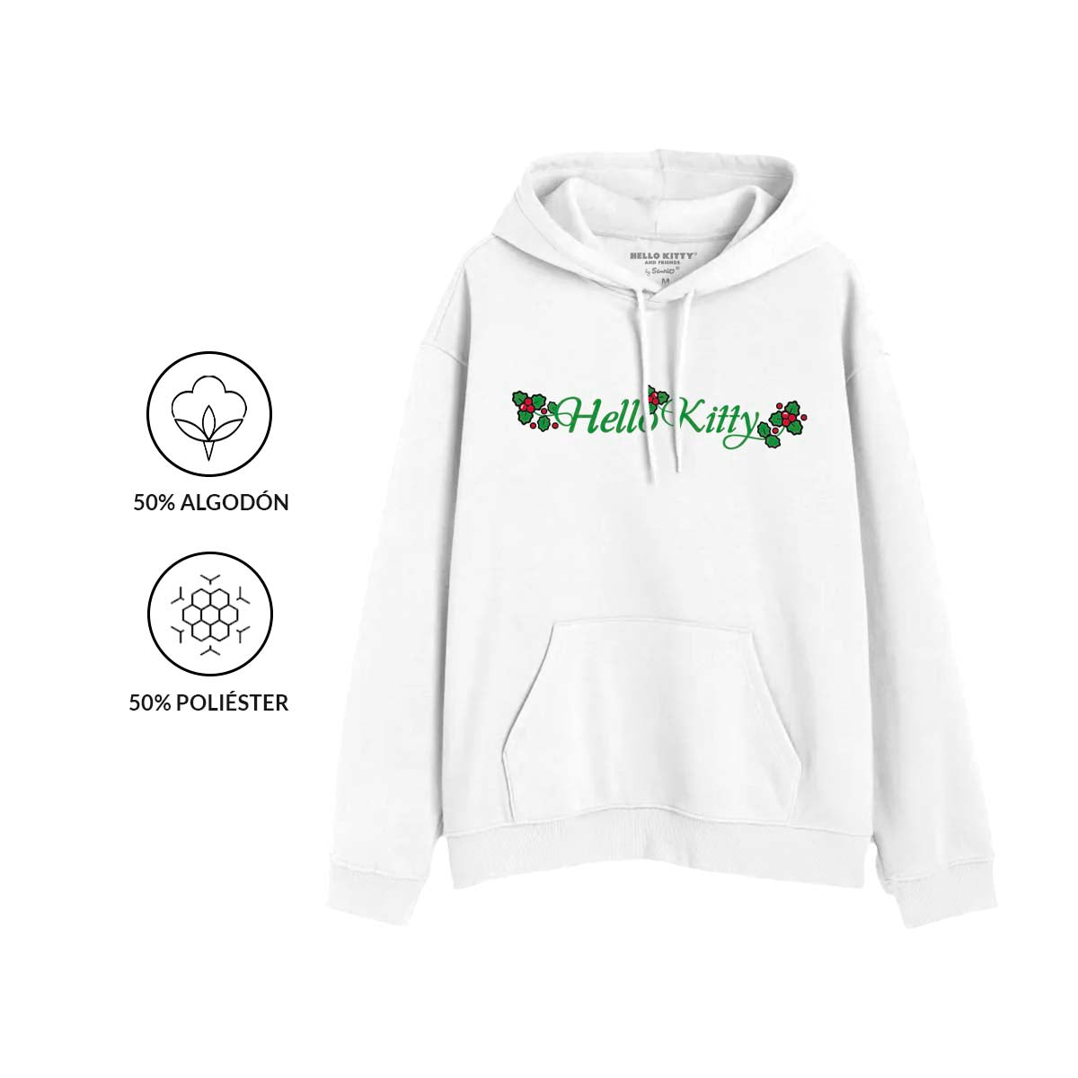 Hoodie Hello Kitty Hombre Mujer Blanco Cascanueces - Fan Army
