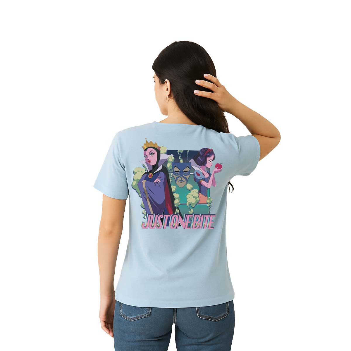 Playera Princesas Hombre Mujer Azul Cielo Disney Original Just One Bite - Fan Army