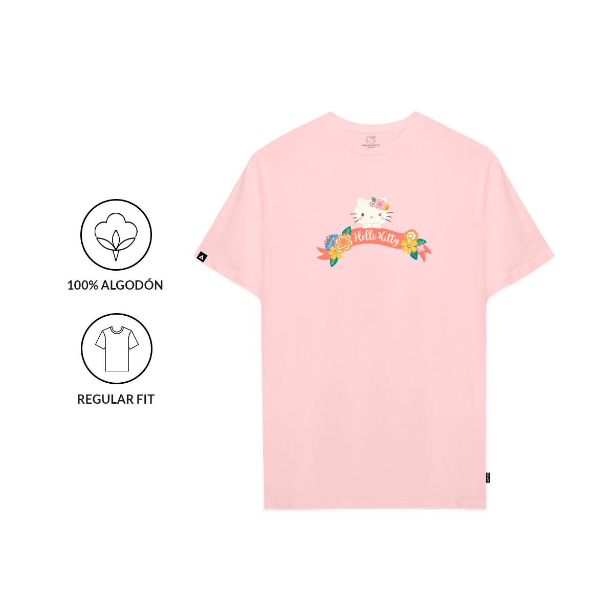 Playera Hombre Mujer Rosa Hello Kitty Flowers - Fan Army