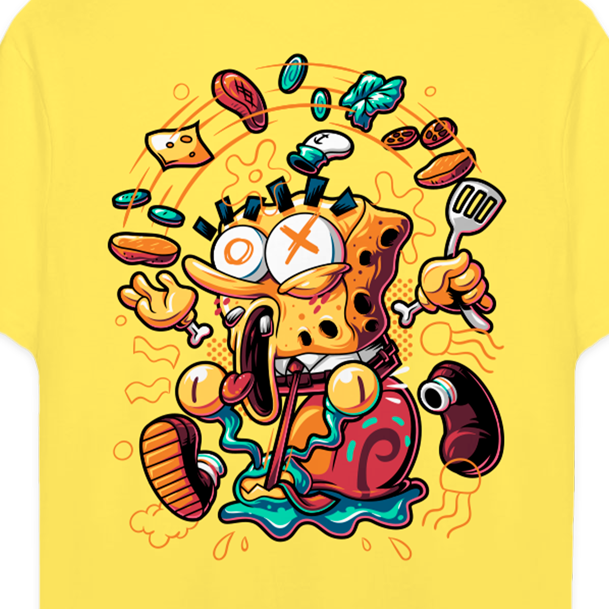 Playera Bob Esponja Hombre Mujer Amarillo Krustypants Burger - Fan Army