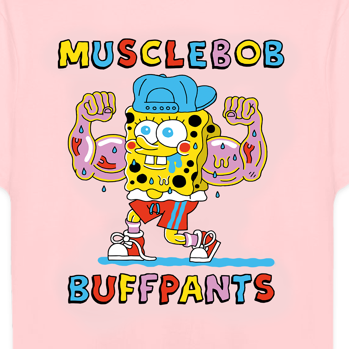 Playera Bob Esponja Hombre Mujer Rosa Krustypants Musclebob - Fan Army