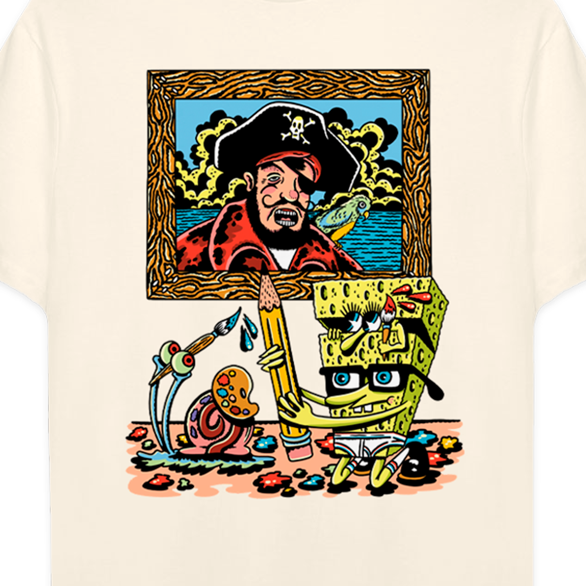 Playera Bob Esponja Hombre Mujer Azul Cielo Krustypants Captain Paints - Fan Army