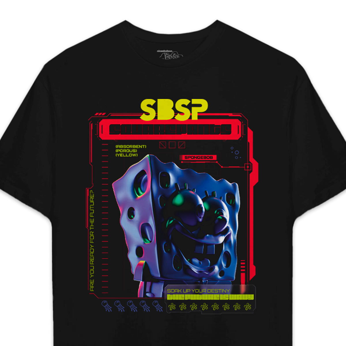 Playera Bob Esponja Hombre Mujer Negro SBSP - Fan Army