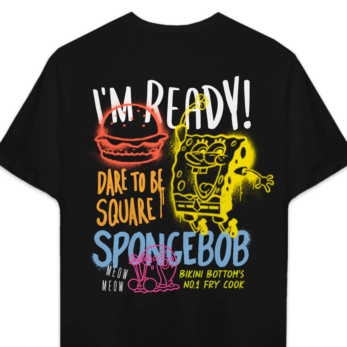 Playera Bob Esponja Hombre Mujer Negro I´m Ready - Fan Army