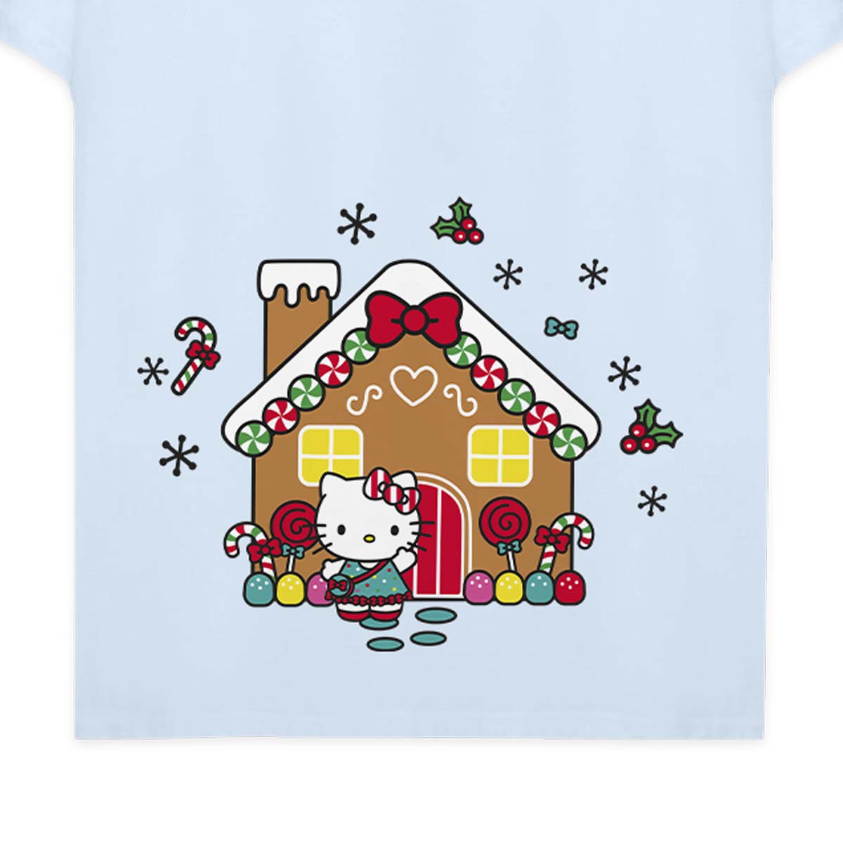 Playera Hello Kitty Hombre Mujer Azul Cielo Gingerbread - Fan Army