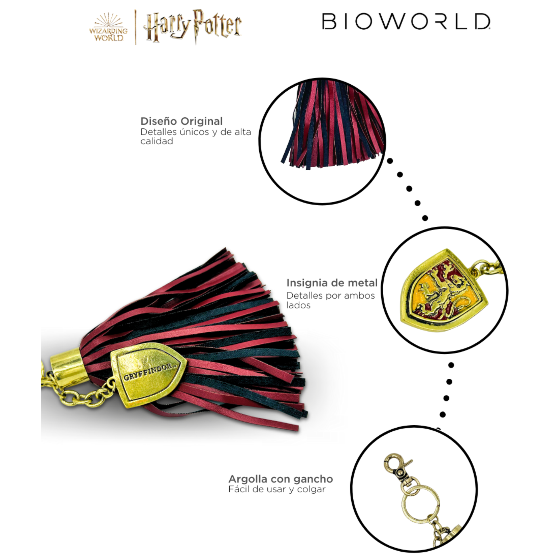 Llavero de Moda Harry Potter Metal Gryffindor, Estilo Hogwarts - Fan Army