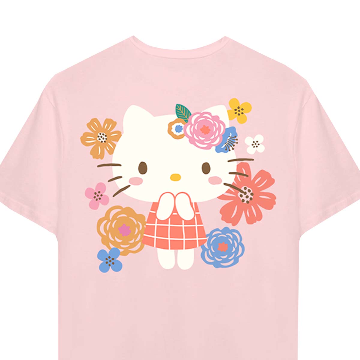 Playera Hombre Mujer Rosa Hello Kitty Flowers - Fan Army