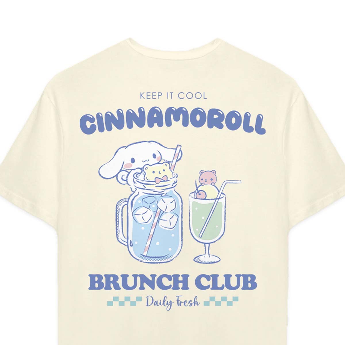 Playera Hombre Mujer Arena Cinnamoroll Brunch Club - Fan Army