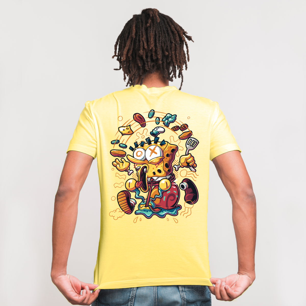 Playera Bob Esponja Hombre Mujer Amarillo Krustypants Burger - Fan Army
