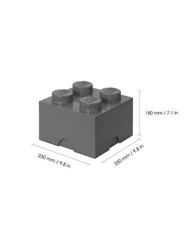 LEGO Storage Paquete 4 piezas para almacenar Negro Gris Blanco
