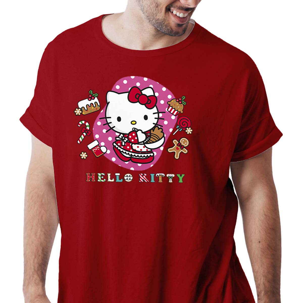 Playera Hello Kitty Hombre Mujer Rojo Cooking - Fan Army