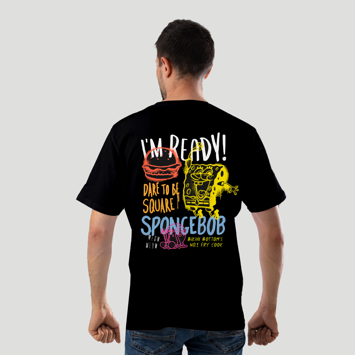 Playera Bob Esponja Hombre Mujer Negro I´m Ready - Fan Army