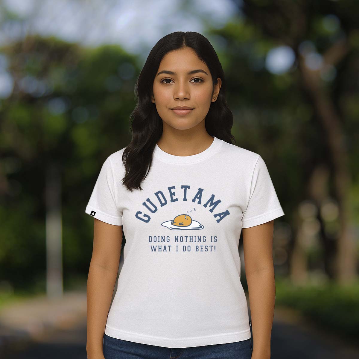 Playera Hombre Mujer Blanco Gudetama Doing Nothing - Fan Army